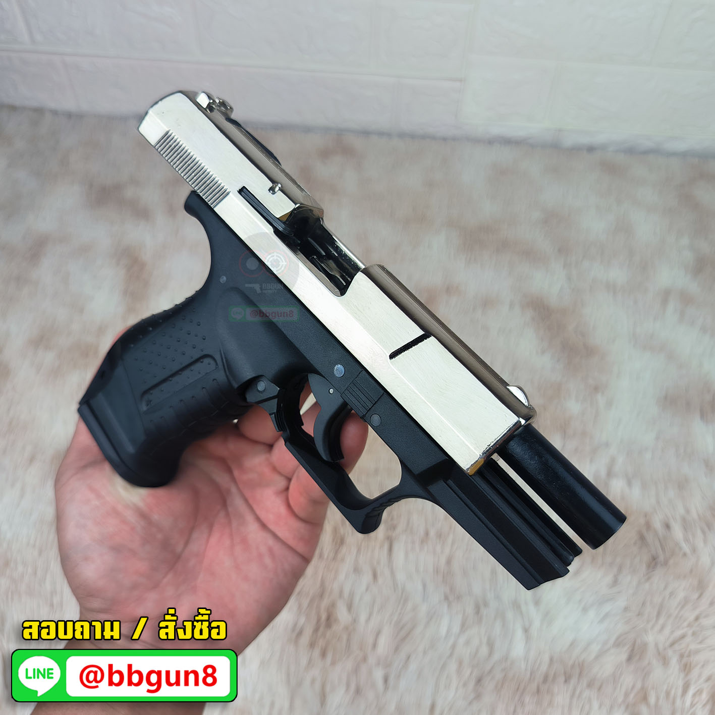 แบลงค์กัน BAREDDA Z88 (P99) สไลด์สีเงินเงา blank gun
