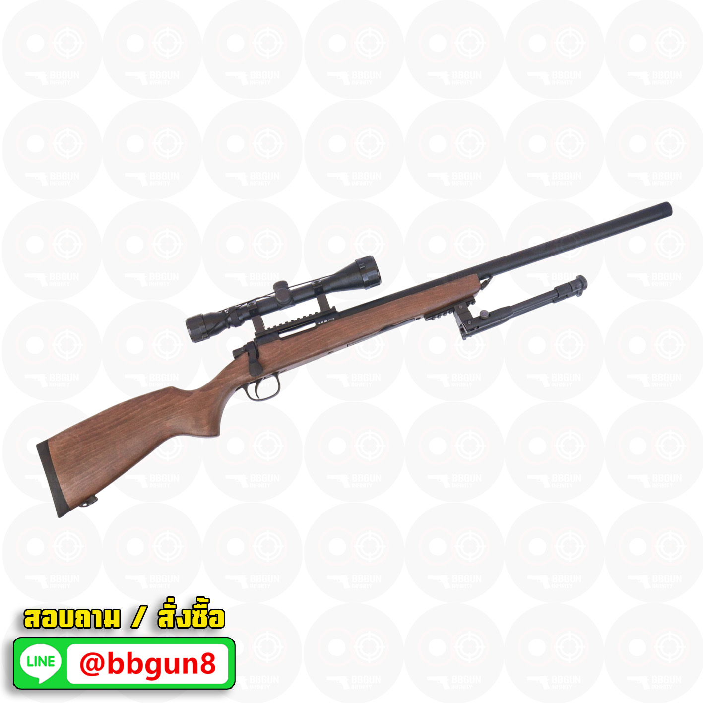 บีบีกันสไนเปอร์ไรเฟิล Double Bell 202 VSR-10 พันท้ายไม้แท้ Air Cocking - Real Wood BB GUN Sniper Rifle