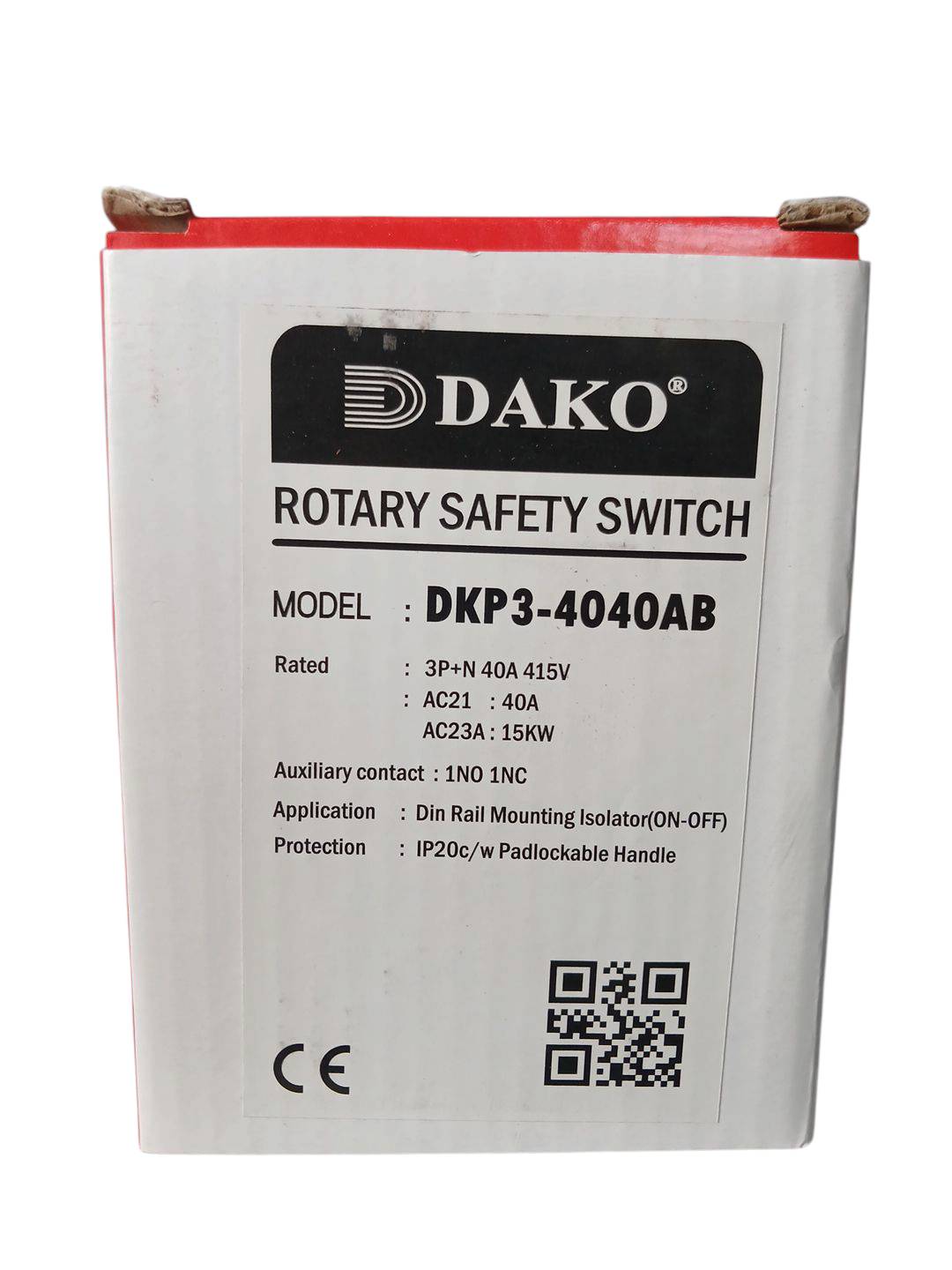 DKP3-4040AB 40A 415V 4P 1NO 1NC เซฟตี้สวิทช์แบบลูกบิด "DAKO"