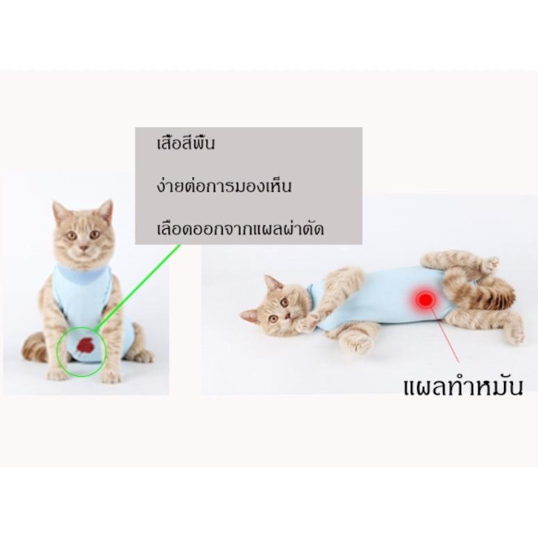 ชุดกันเลียแผล ชุดกันเลีย สำหรับสัตว์เลี้ยง ชุดหลังผ่าตัด เสื้อแมว เสื้อสุนัข