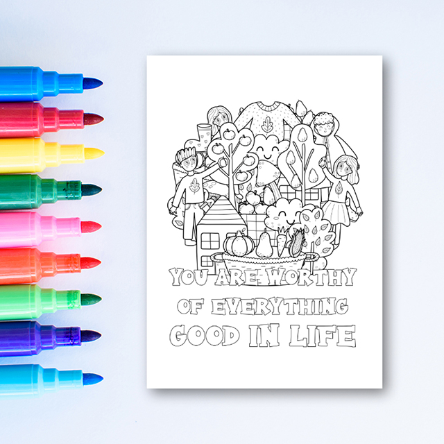 สมุดระบายสี Growth Mindset Coloring Book for Girls พร้อมคำคมสร้างแรงบันดาลใจ