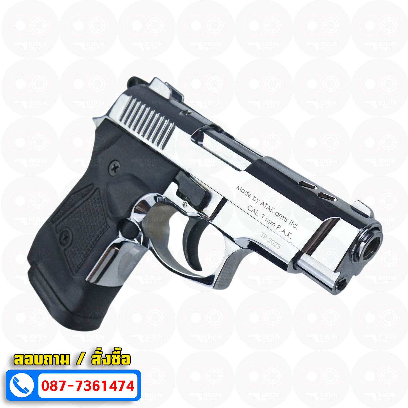 Blank GUN Zoraki 2914 - TD เงินเงา แบลงค์กัน Semi Auto (แถมกล่องปืน)