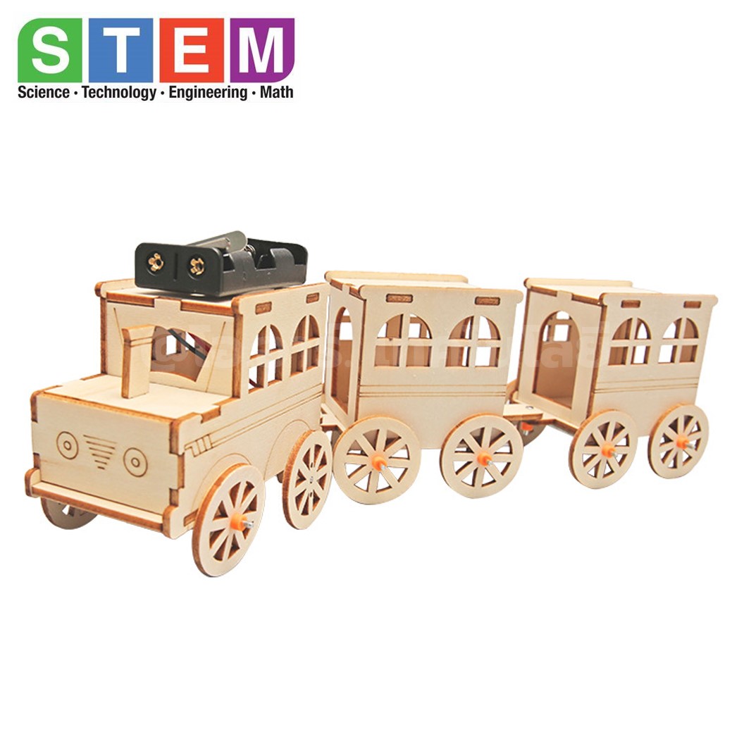 T-M339 ชุดประกอบไม้ รถไฟ รถไฟฟ้า Electric Train Wooden Kit STEM Education ของเล่นเสริมทักษะ ของเล่นไม้