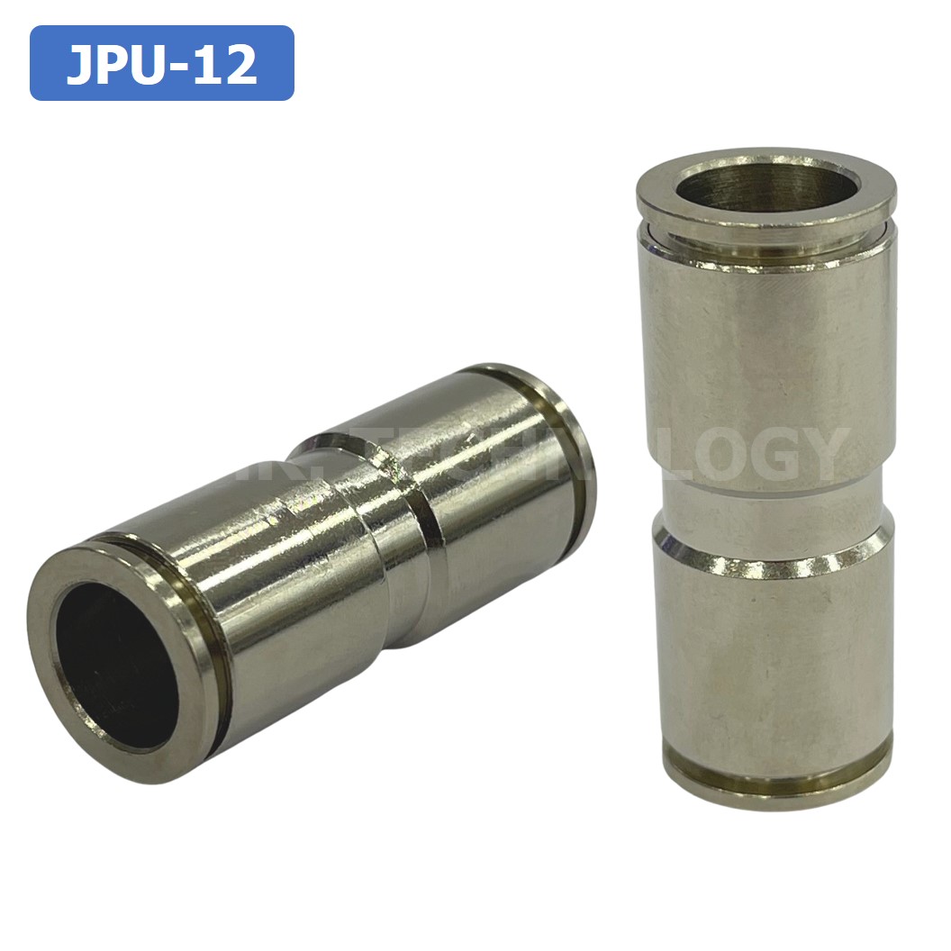 (1ชิ้น) JPU-12 ข้อต่อลม สแตนเลส 2ทาง ตรง STAINLESS 2 Way Air Connector JPU Pneumatic Union 2 Ways Fitting ข้อต่อลมสแตนเลส สำหรับ สายลม 12x8mm