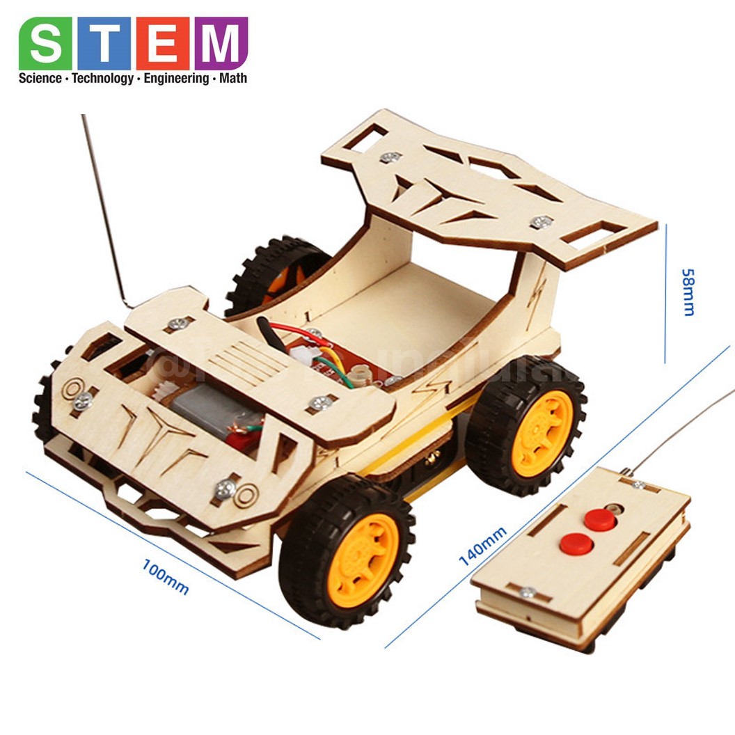 T-M77 ชุดประกอบไม้ รถบังคับ รีโมท Remote Control Racing Car Wooden Kit STEM Education ของเล่นเสริมทักษะ เสริมพัฒนาการ ชุดเรียนรู้ ชุดทดลอง รถบังคับวิทยุ