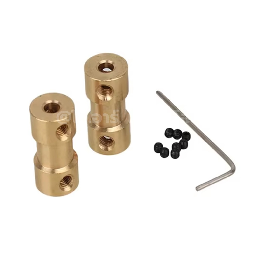 CP-A Ø2-6mm คัปปิ้ง ข้อต่อเพลา ต่อแกนมอเตอร์ Brass Shaft Coupling motor ข้อต่อแกน ทองเหลือง ข้อต่อแกนมอเตอร์ คัปปลิ้ง 2-2/2-2.3/2.3-3/2.3-4/2-3/2-4/2-5/2-6/3-3/3-4/3-5/3-6/4-4/4-5/4-6/5-5/5-6/6-6mm