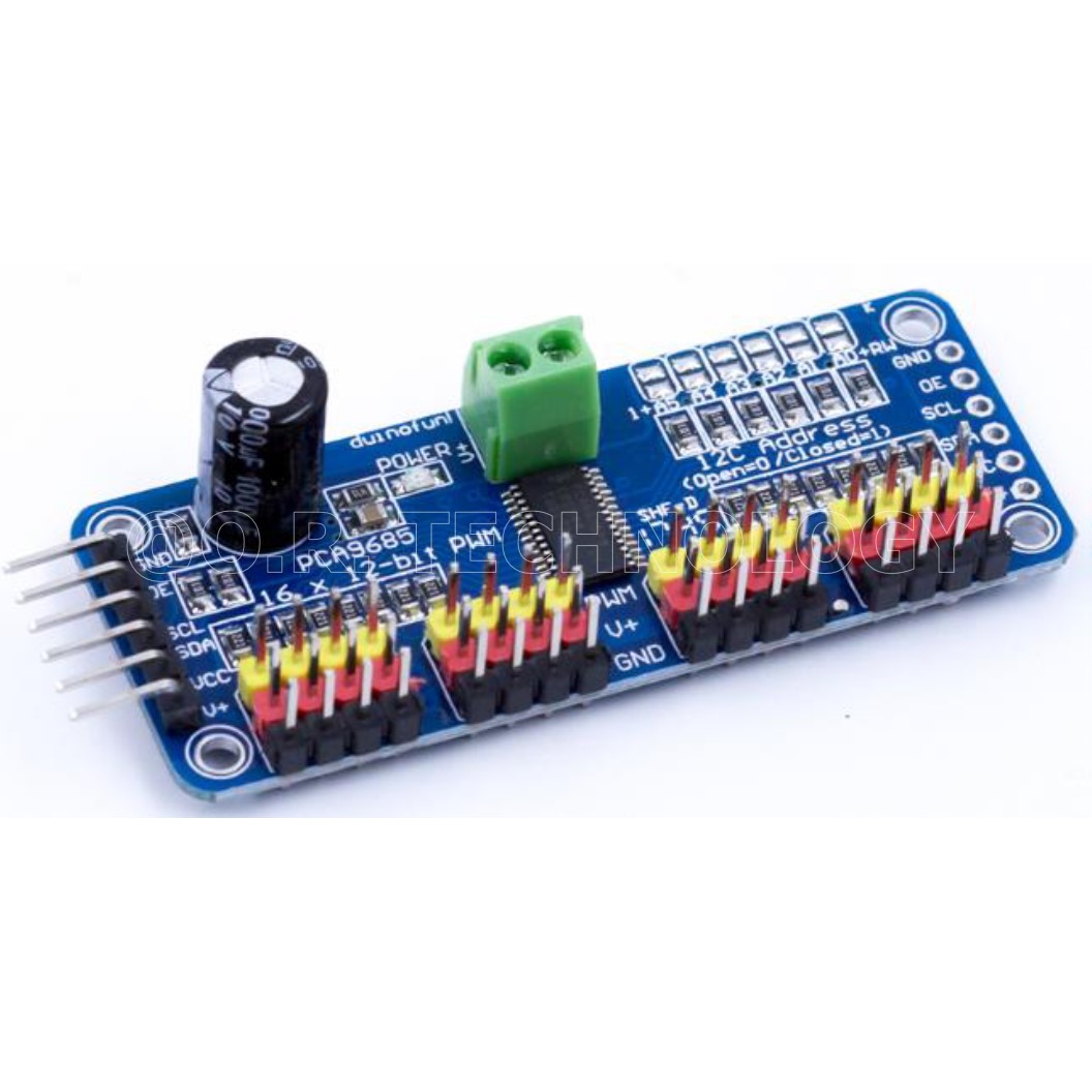 (1ชิ้น) AA217 โมดูลขับ Servo 16 ช่อง 12 bit แบบ PWM Servo DIY KIT 16 Channel 12-bit PWM/Servo Driver-I2C interface - PCA9685 for arduino or Raspberry pi shield module servo shield