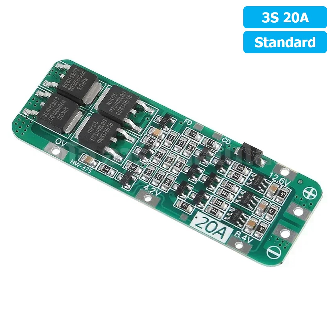 CM631 3S 20A Standard โมดูลชาร์จแบตเตอรี่ BMS 3-Series 20A 18650 Lithium Battery Protection Module แบตลิเธียม