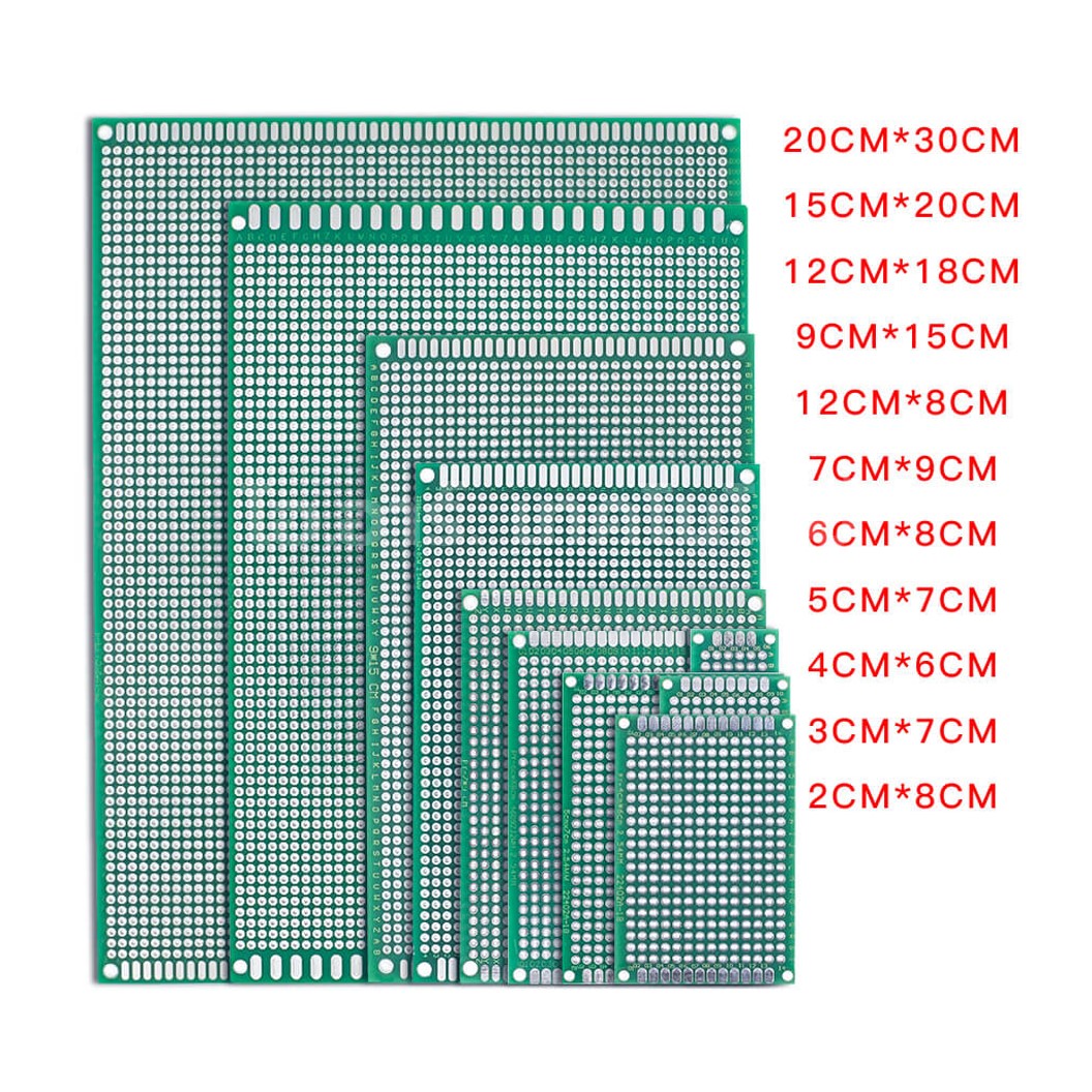 แผ่น PCB แผ่นปริ๊นอเนกประสงค์ 1หน้า/2หน้า Single/Double Side Prototype PCB Printed Circuit Board Perfboard 2.54mm Hole pitch บอร์ดไข่ปลา