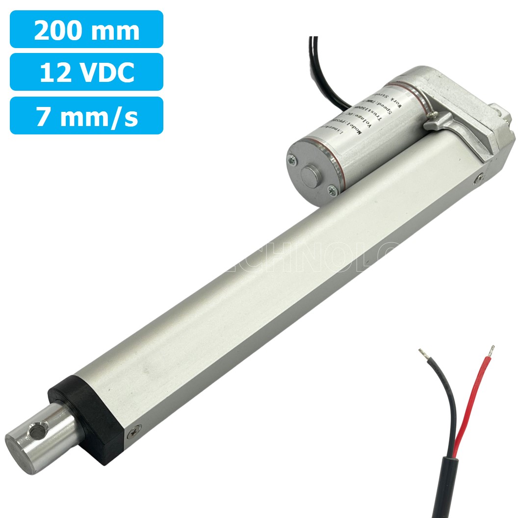 (1ชิ้น) NC482 มอเตอร์ก้านชัก พัตเตอร์ไฟฟ้า ระยะชัก 200mm 7mm/s 1500N 12VDC Electric Linear Actuator Putter DC 12V Stroke Length 200mm