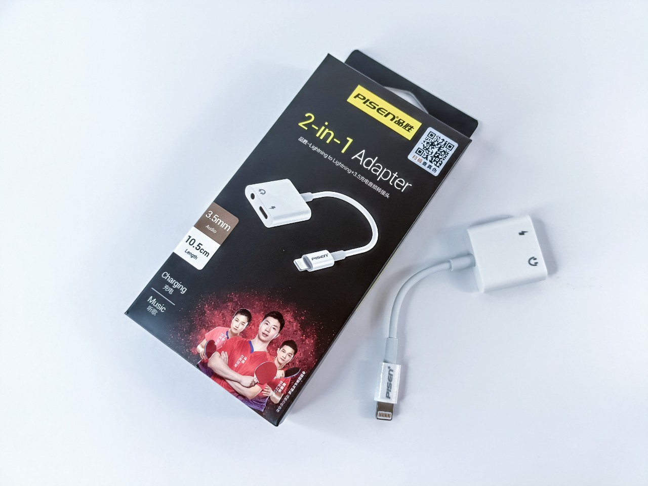 2 in 1 Adapter ช่องเสียบหูฟัง ชาร์จแบต (PISEN)