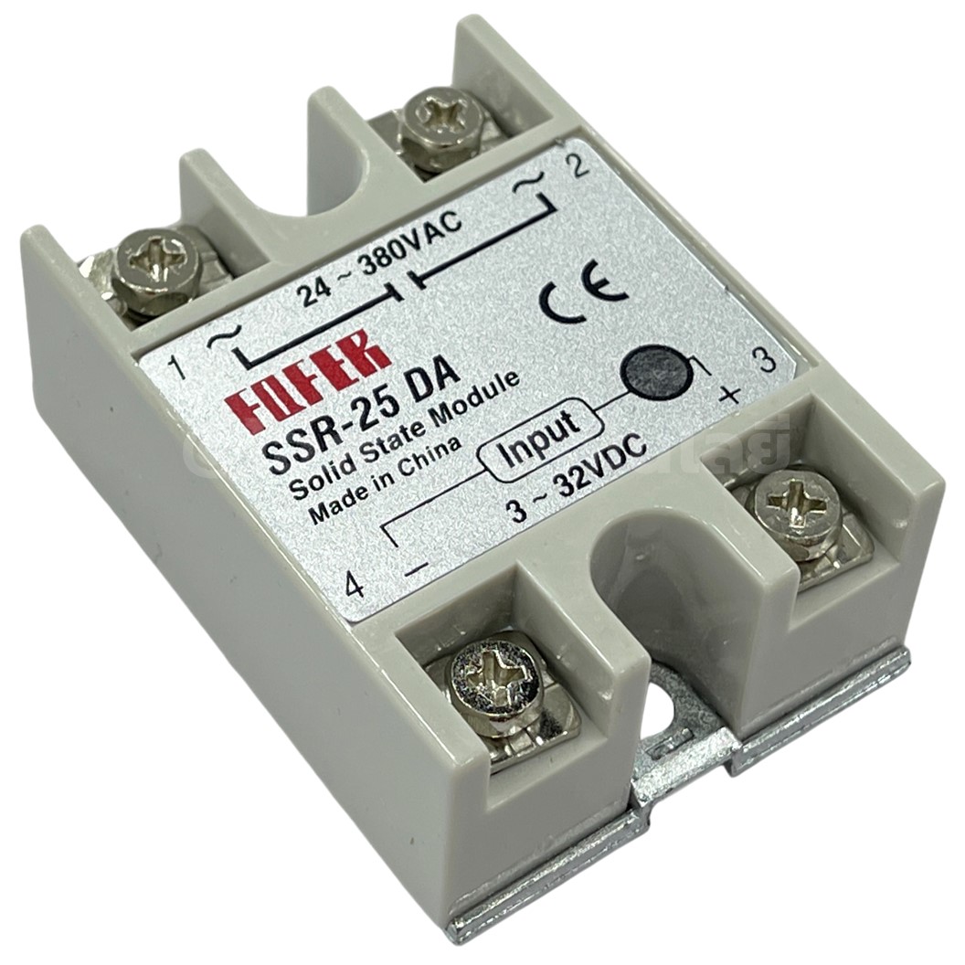 SSR-25DA 25A โซลิดสเตทรีเลย์ Solid State Relay SSR-25 DA (Input 3-32VDC, Output 24-380VAC 25A) รีเลย์แบบไร้หน้าสัมผัส