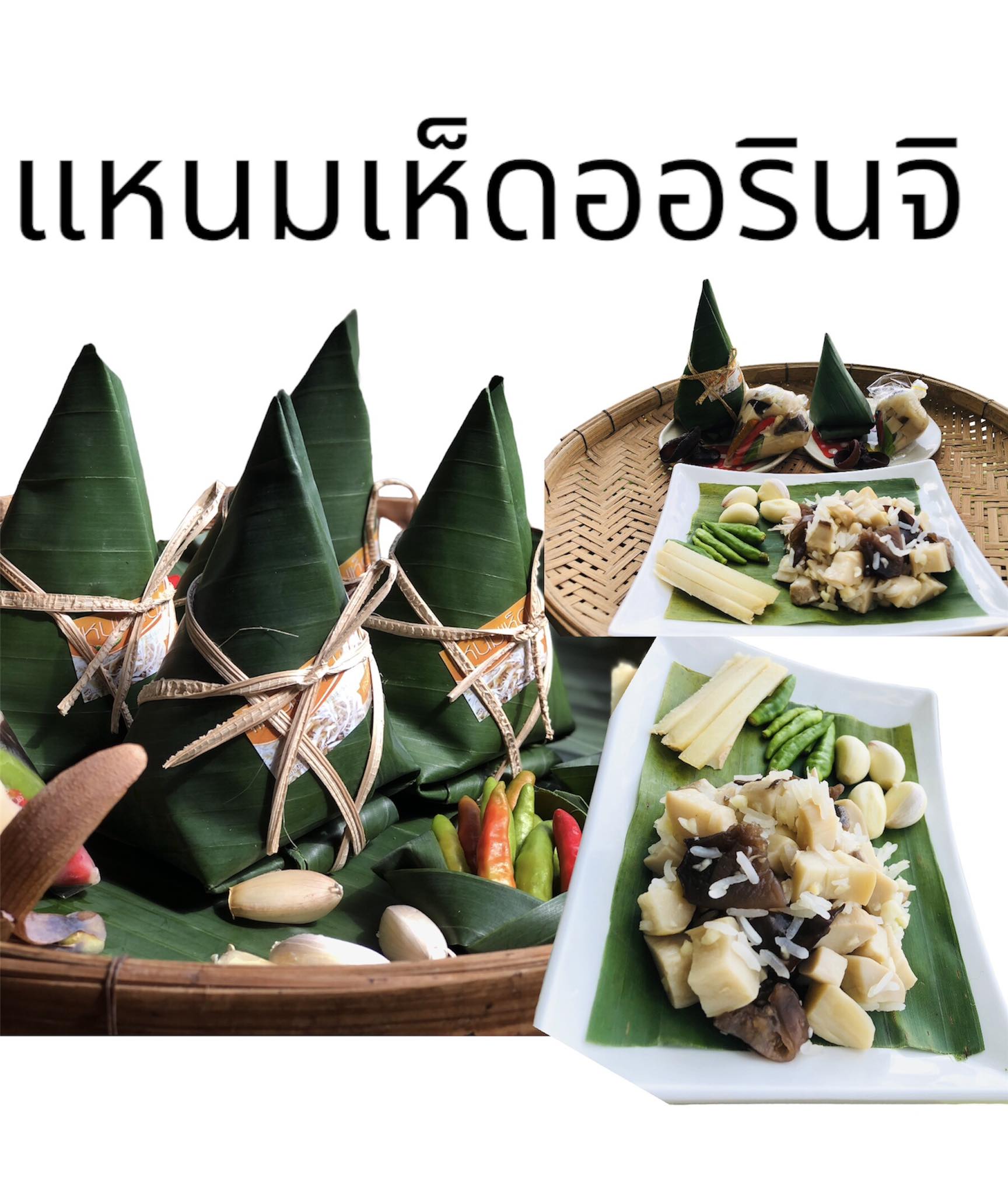 แหนมเห็ดออรินจิ มีแบบเจ และแบบไม่เจ ห่อละ 100 กรัม #ฟาร์มเห็ดบ้านหัวน้ำ