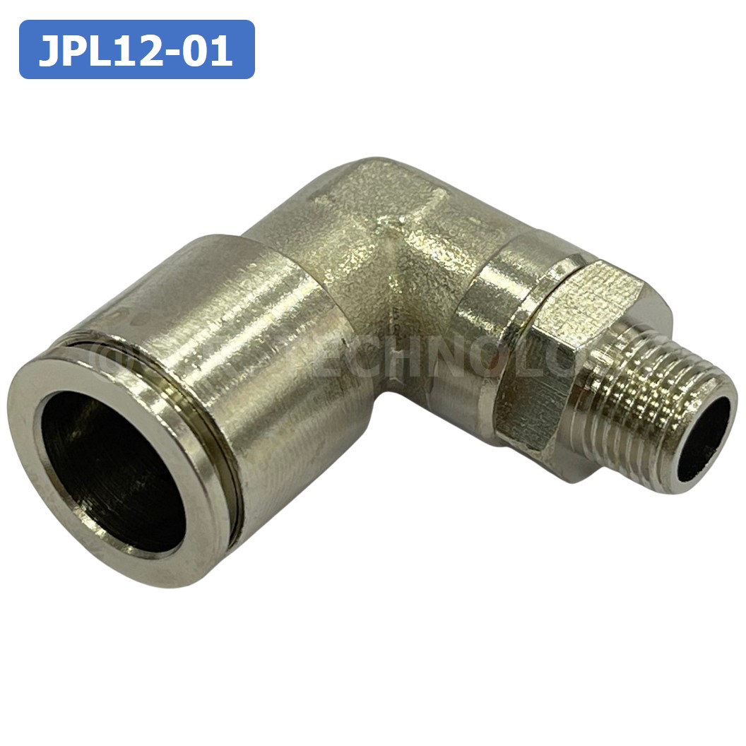 (1ชิ้น) JPL12-01 ข้อต่อลม เกลียวนอก งอ90° สแตนเลส STAINLESS Male Thread Elbow Pipe Quick Fittings Connector ข้อต่อลมสแตนเลส ข้องอ