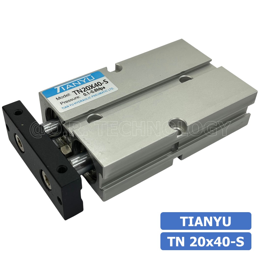 TN20 กระบอกลม แบบแกนคู่ กระบอกลมคอมแพ็ค 2 แกน Twin-Rod Cylinder compact Double-shaft Air Pneumatic (Bore20 x Stroke10-70)