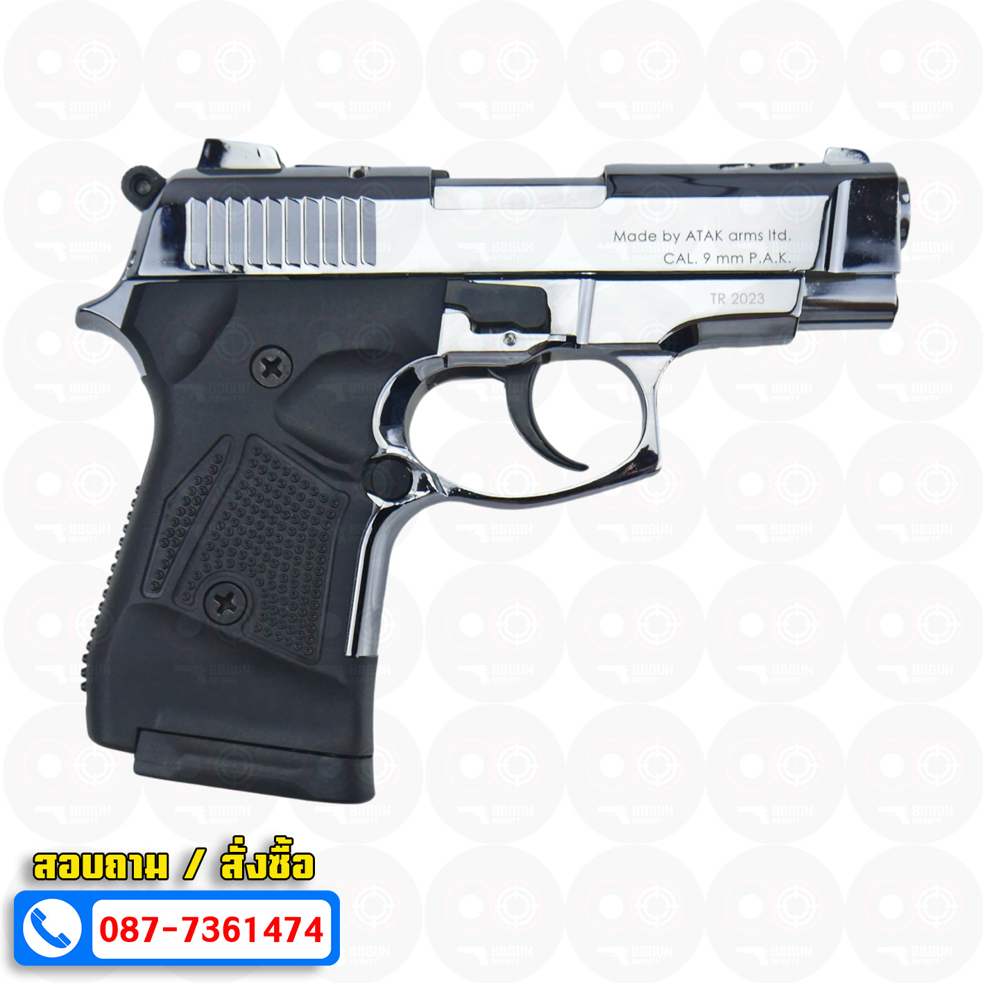 Blank GUN Zoraki 2914 - TD เงินเงา แบลงค์กัน Semi Auto (แถมกล่องปืน)