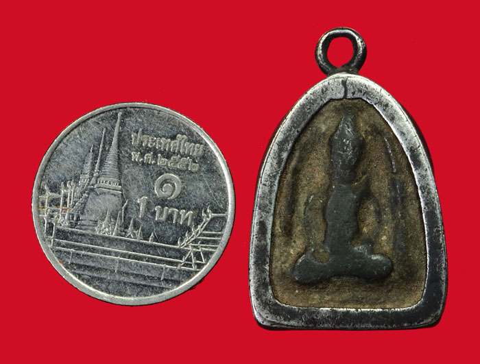 ขายแล้ว*35116 พระกรุเนื้อขินเก่า ไม่ทราบกรุ เลี่ยมเงินโบราณเก่าๆ แท้ 1,000,000 % 13