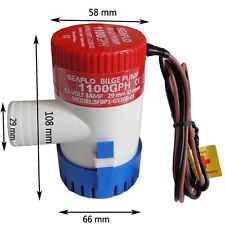 ปั๊มน้ำ DC 12v ปั๊มน้ำโซล่าเซลส์ ปั้มน้ำบ่อปลา น้ำพุ ปลูกผัก น้ำตก ปั้มน้ำเรือ 1100GPH