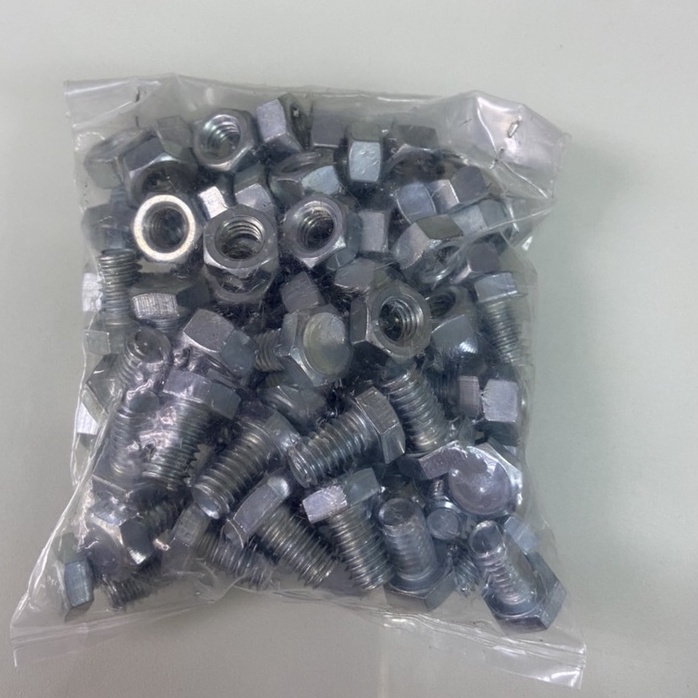 น๊อตเหล็กฉากหน้าใหญ่ ***ขายเป็นถุง*** (ราคารวมแวท) เหล็กชุบ น๊อตตัวเมีย+ น็อตตัวผู้ (ห่อละ 50 คู่)