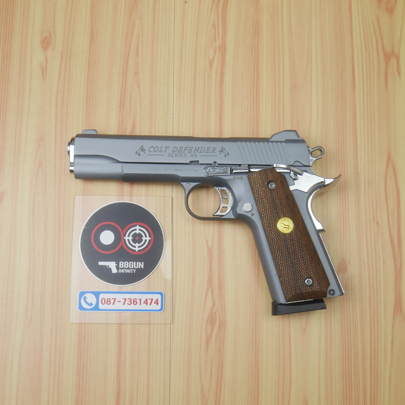 แบลงค์กัน KUZEY M1911 Colt Defender ลำกล้อง 5 นิ้ว สีสโมค blank gun