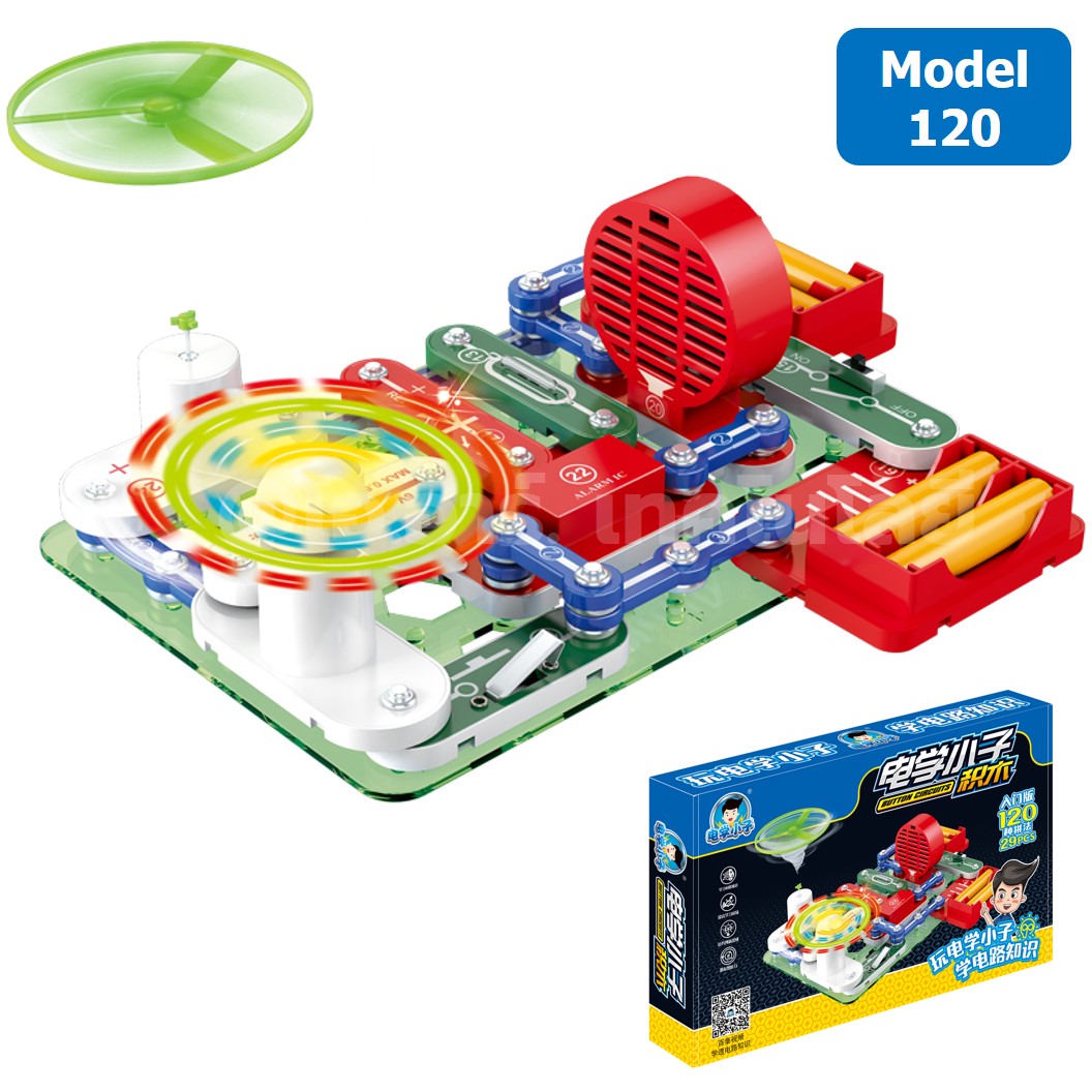 (Model 120) ชุดเรียนรู้ วงจรไฟฟ้าเบื้องต้น Electronic Building Blocks 120 ชุดทดลองไฟฟ้า Learning kit ชุดส่งเสริมการเรียนรู้ วงจรอิเล็กทรอนิกส์