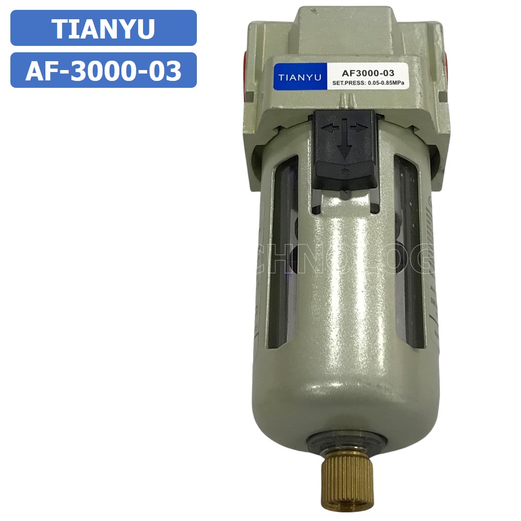 AF3000-03 ตัวกรองลม ชุดกรองลมดักน้ำ Manual Drain อุปกรณ์ปรับปรุงคุณภาพลม Air Filter Pneumatic TIANYU AF-3000-03