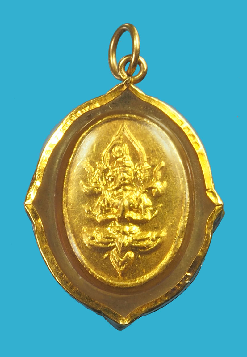 *33189 ล็อกเก็ตพระพุทธชินราช หลังเทพพนม เลี่ยมจับขอบทอง 54