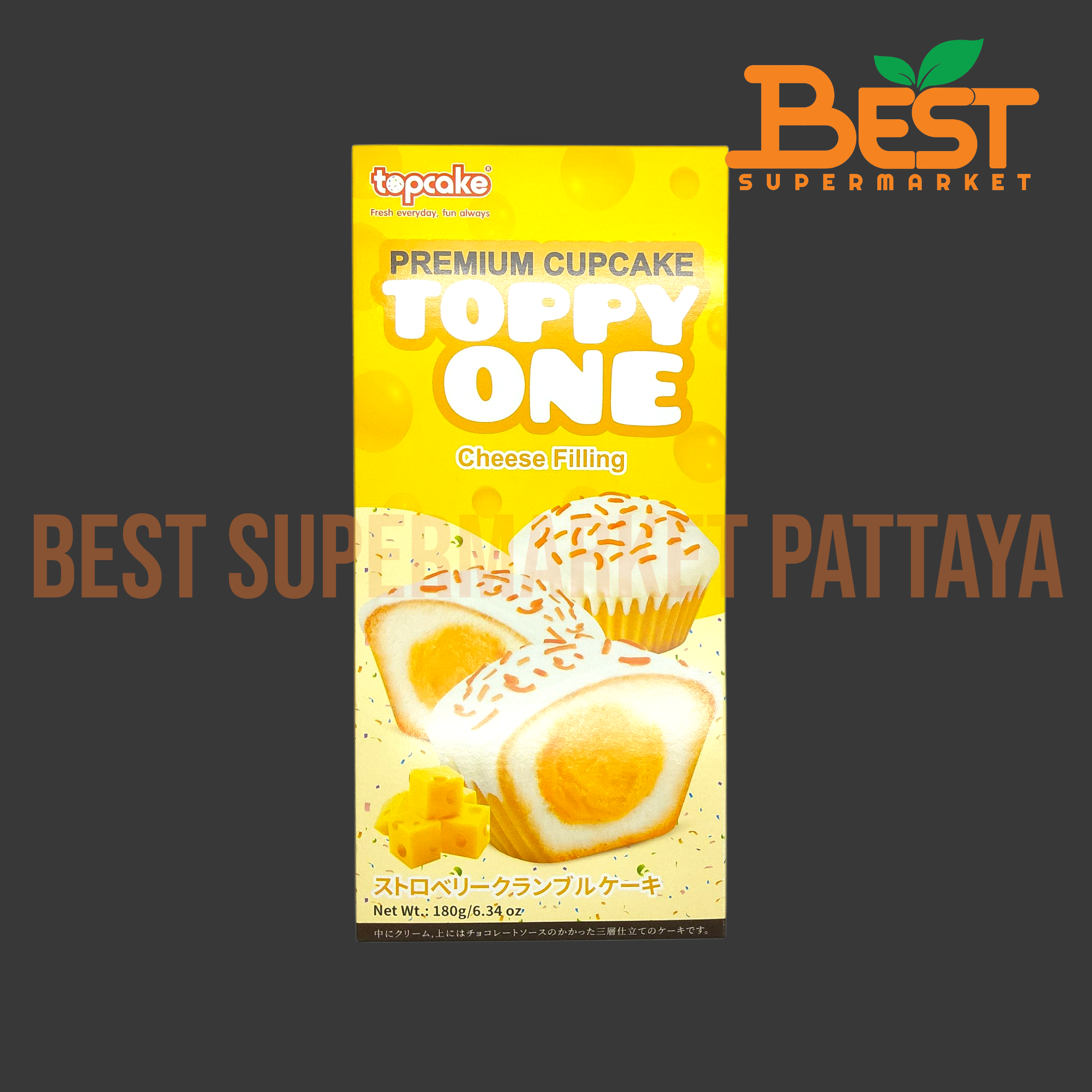 ท็อปเค้ก ขนมเค้กไส้ครีมรสชีส 30กรัม. x 6ซอง.Toppy One Premium Cupcake 30g. x 6Cupcakes.