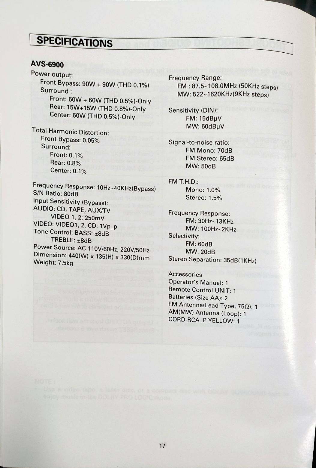 ADE รุ่น AVS-6900 มี tuner ในเครื่อง