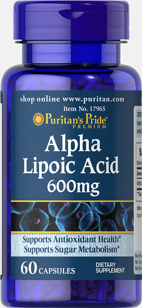 สูตรเข้มข้น 600 mg Puritan's Pride Alpha Lipoic Acid 600 mg. 60 เม็ด ALA สุดยอดวิตามินต่อต้านอนุมูลอิสระ จากอเมริกาค่ะ