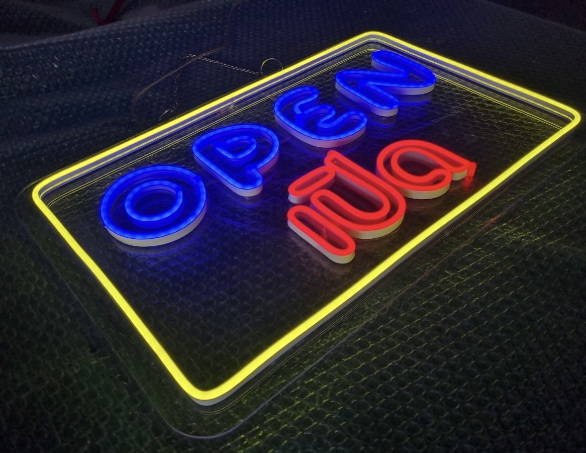 ป้ายไฟนีออนดัดled flex ป้ายไฟOPEN ขนาด 30 x 50 cm