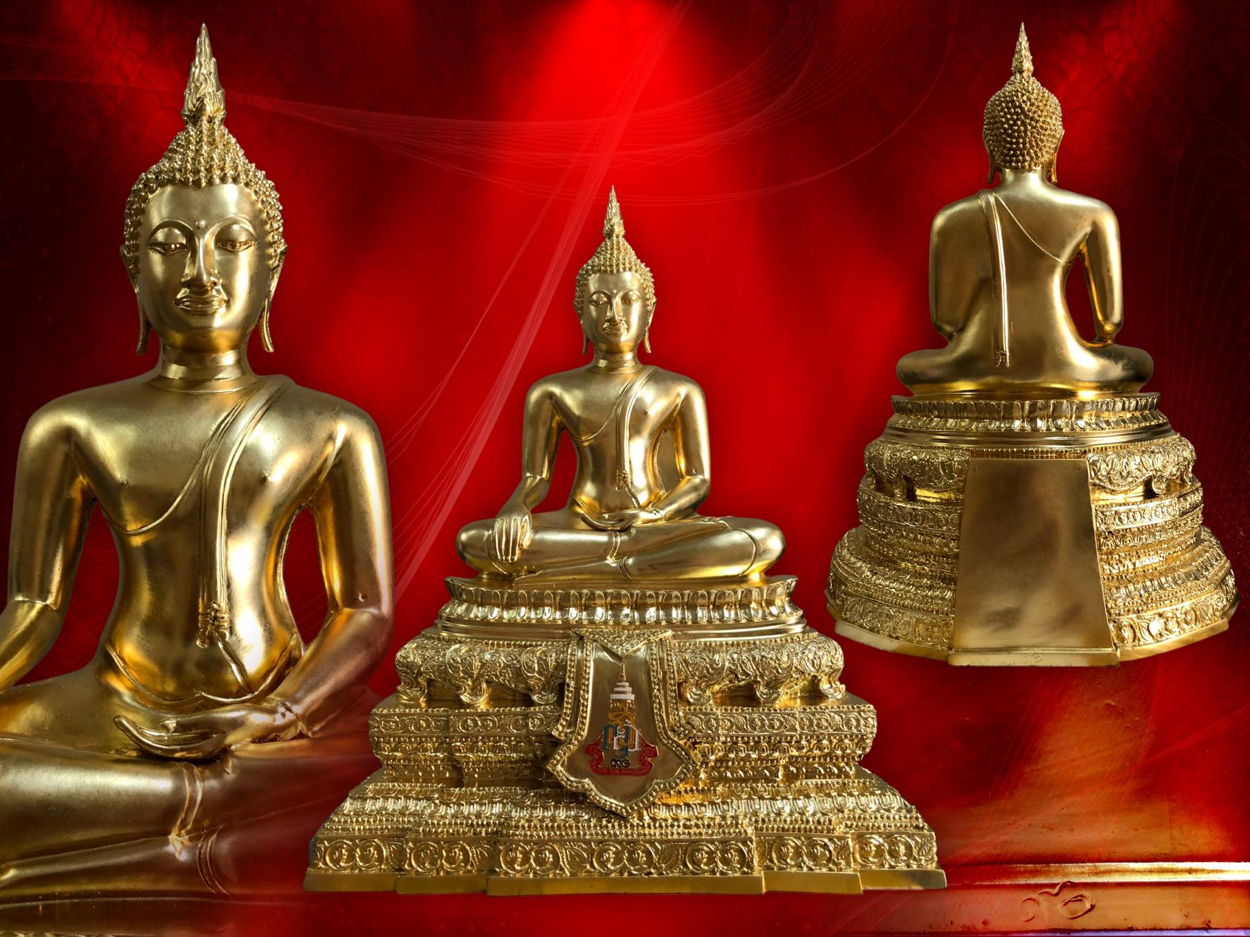 พระบูชาพุทธชินสีห์ ขนาดหน้าตัก 9 นิ้ว ปิดทอง รุ่น คชวัตร 90 พรรษา สมเด็จพระญาณสังวร สมเด็จพระสังฆราช 3 ตุลาคม 2546 วัดบวรนิเวศวิหาร จัดสร้าง จำนวน 99 องค์ ด้านหน้าตราสัญลักษณ์งาน 90 พรรษา ครับ No.90