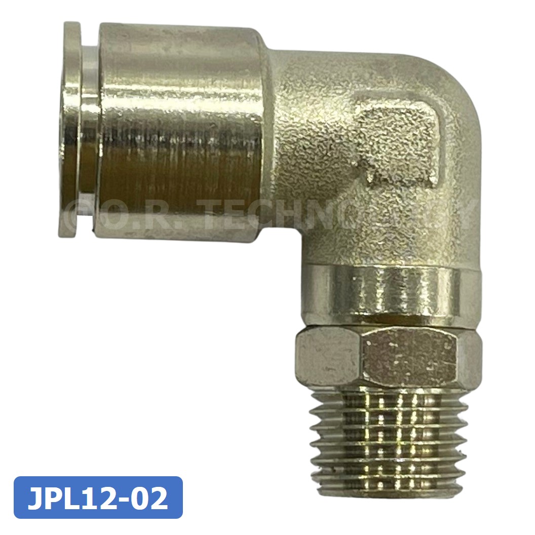 (1ชิ้น) JPL12-02 ข้อต่อลม เกลียวนอก งอ90° สแตนเลส STAINLESS Male Thread Elbow Pipe Quick Fittings Connector ข้อต่อลมสแตนเลส ข้องอ
