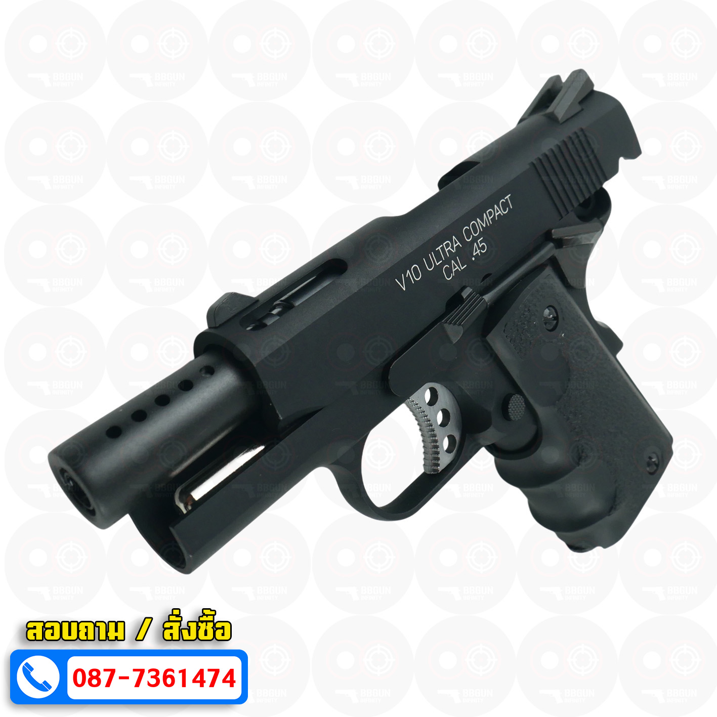 บีบีกันอัดแก๊ส ยักษ์แคระ AW (NE1002) Springfield V10 Ultra Compact (Black) BB GUN