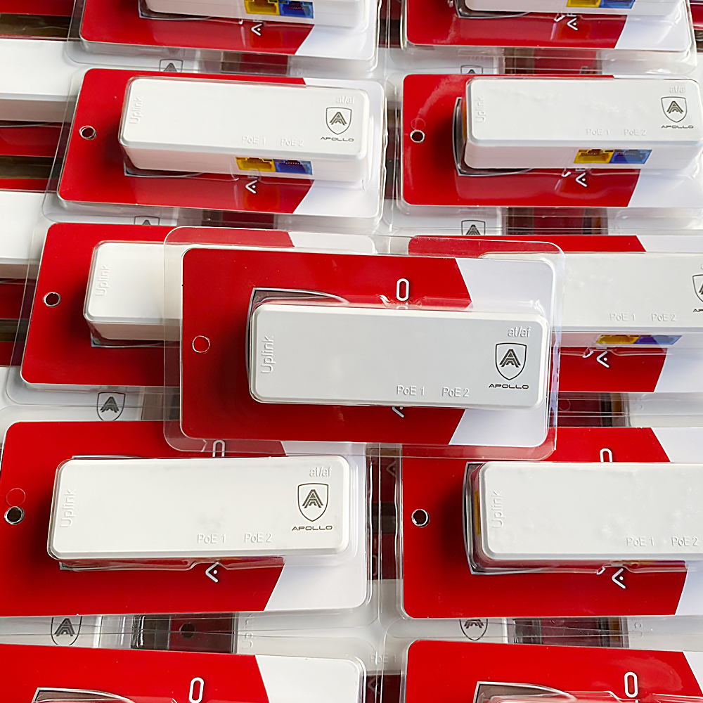 APOLLO รุ่น APOE-05 APL-POE-1x2P/60W ตัวแยก POE 1 ออก 2 RJ45 POE Splitter สําหรับกล้องวงจรปิด CCTV