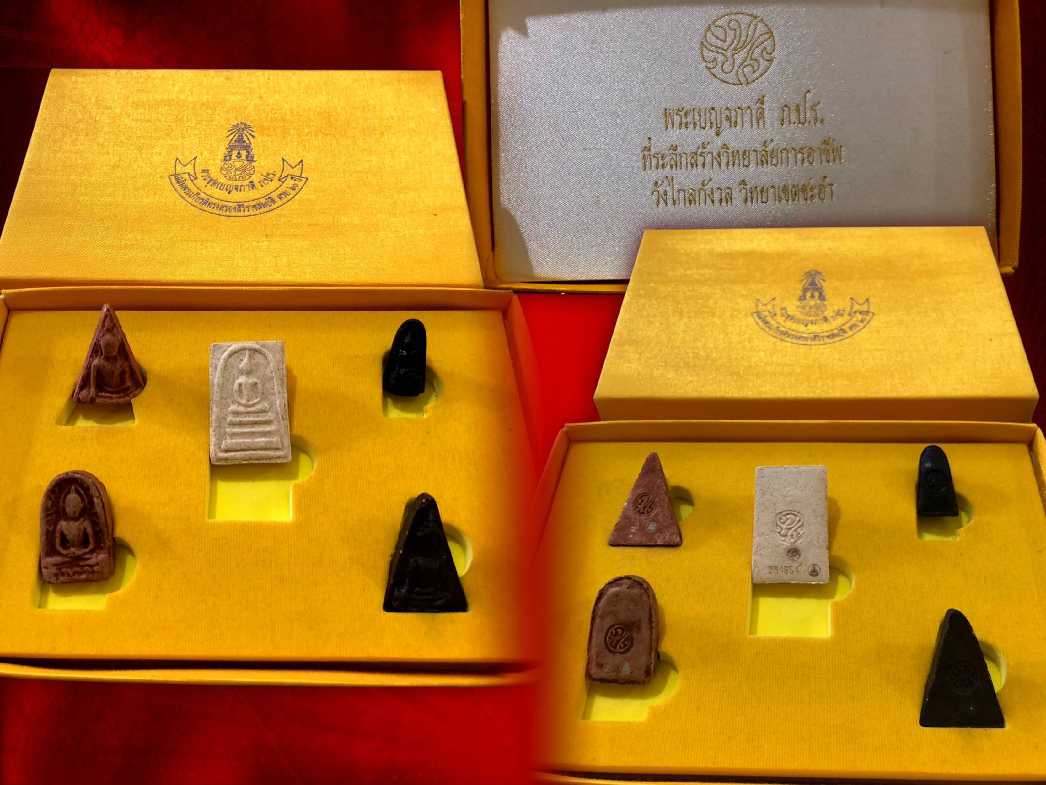 พระเบญจภาคี ภ.ป.ร เฉลิมพระเกียรติ ฉลองสิริราชสมบัติครบ 60 ปี ในหลวงรัชกาลที่ 9 ในชุดมี 5 องค์ 5 พิมพ์ครบถ้วนของพระเบญจภาคี มาพร้อมกล่องเดิม ๆ สิ่งมงคลสักการะที่ทรงคุณค่าและหายากสุด ๆ No.243706