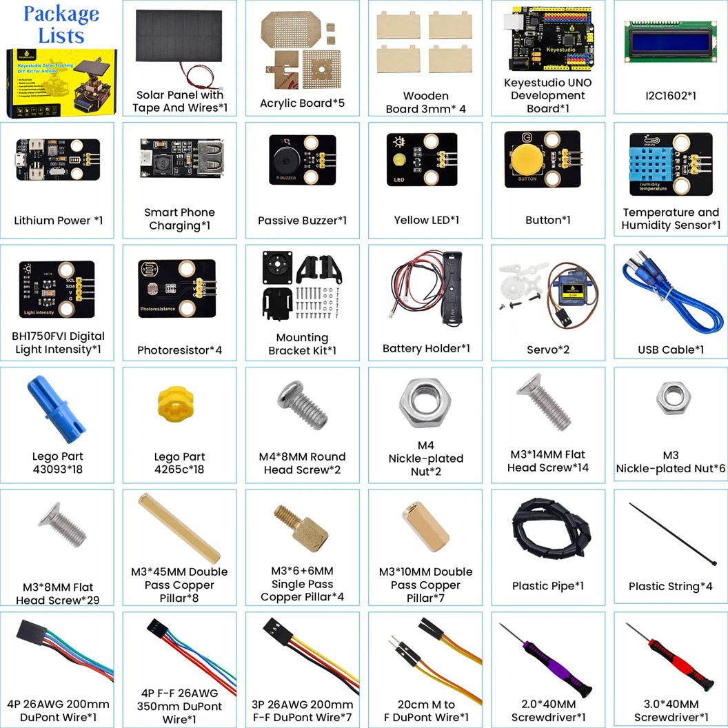 KEYESTUDIO ชุดระบบติดตามพลังงานแสงอาทิตย์ Smart Solar Tracking System Kit For Arduino ชุดทดลองโซล่าเซลล์ Solar Tracker System