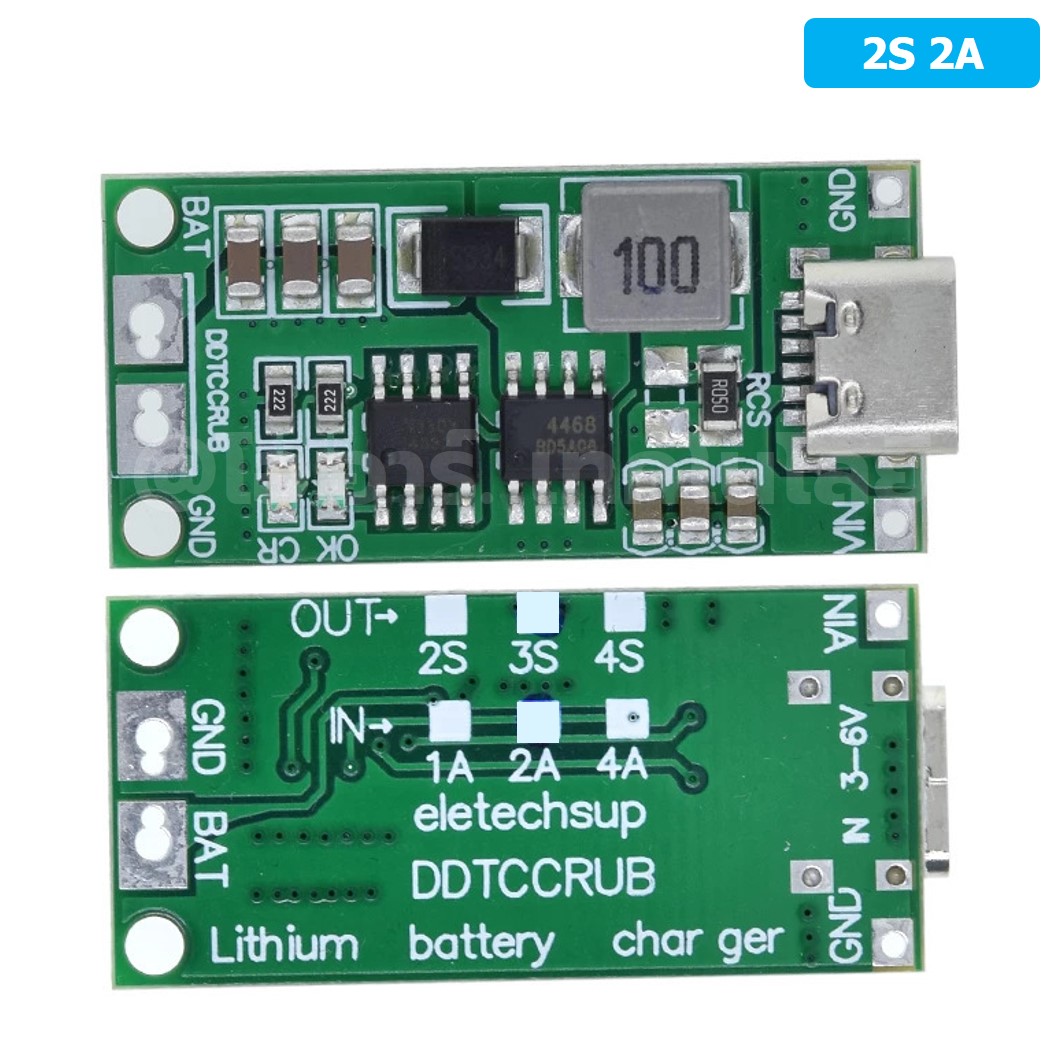 CM620 2S 2A โมดูลชาร์จแบตเตอรี่ Type C Lithium-ion Battery Charging Board USB Type-C แบตเตอรี่ลิเธียม 2-Cell