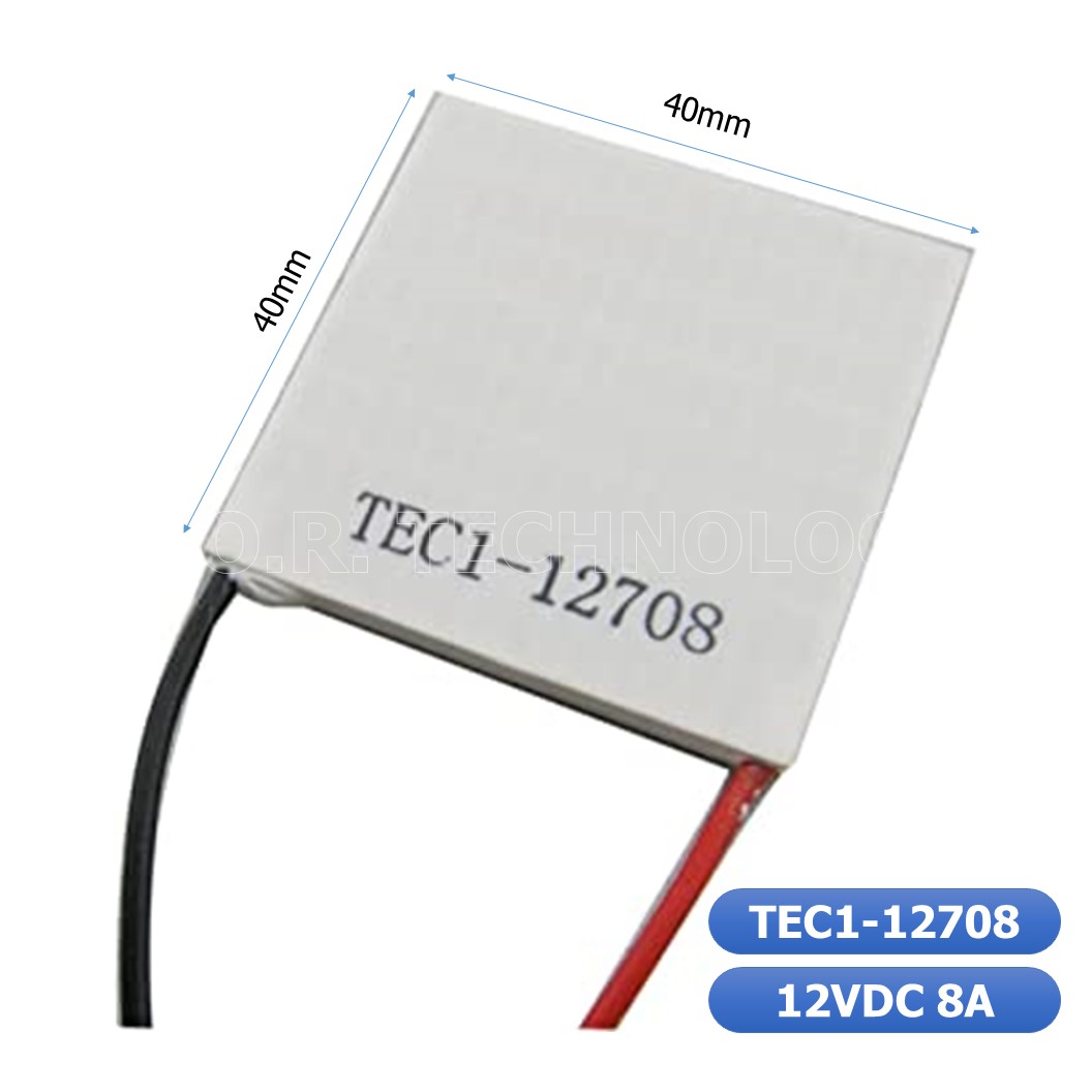 (1ชิ้น) AB220 แผ่นร้อนเย็น แผ่นเพลเทียร์ (Peltier) แผ่นทำความร้อน-เย็น ขนาด 40x40mm 12VDC 8A TEC1-12708