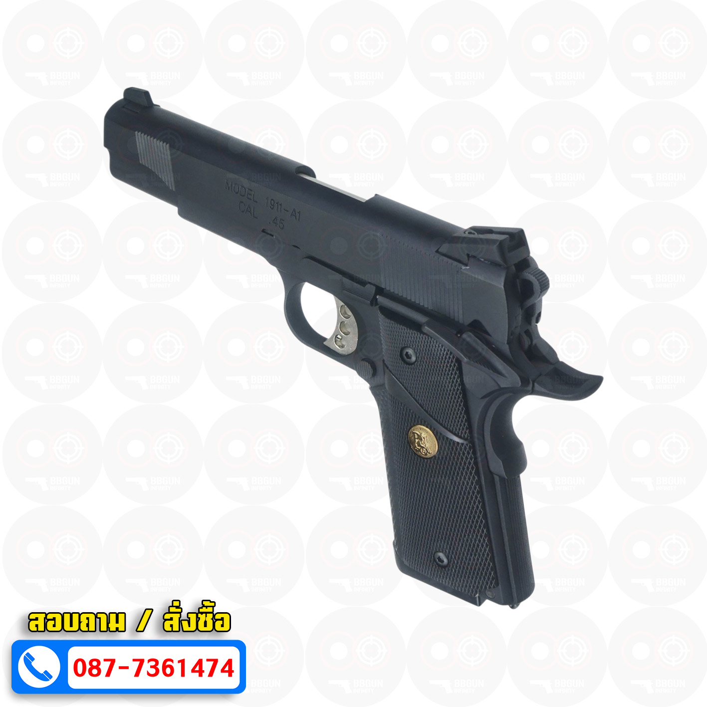 บีบีกันอัดแก๊ส Army Armament R27 Springfield 1911 สีดำ BB GUN