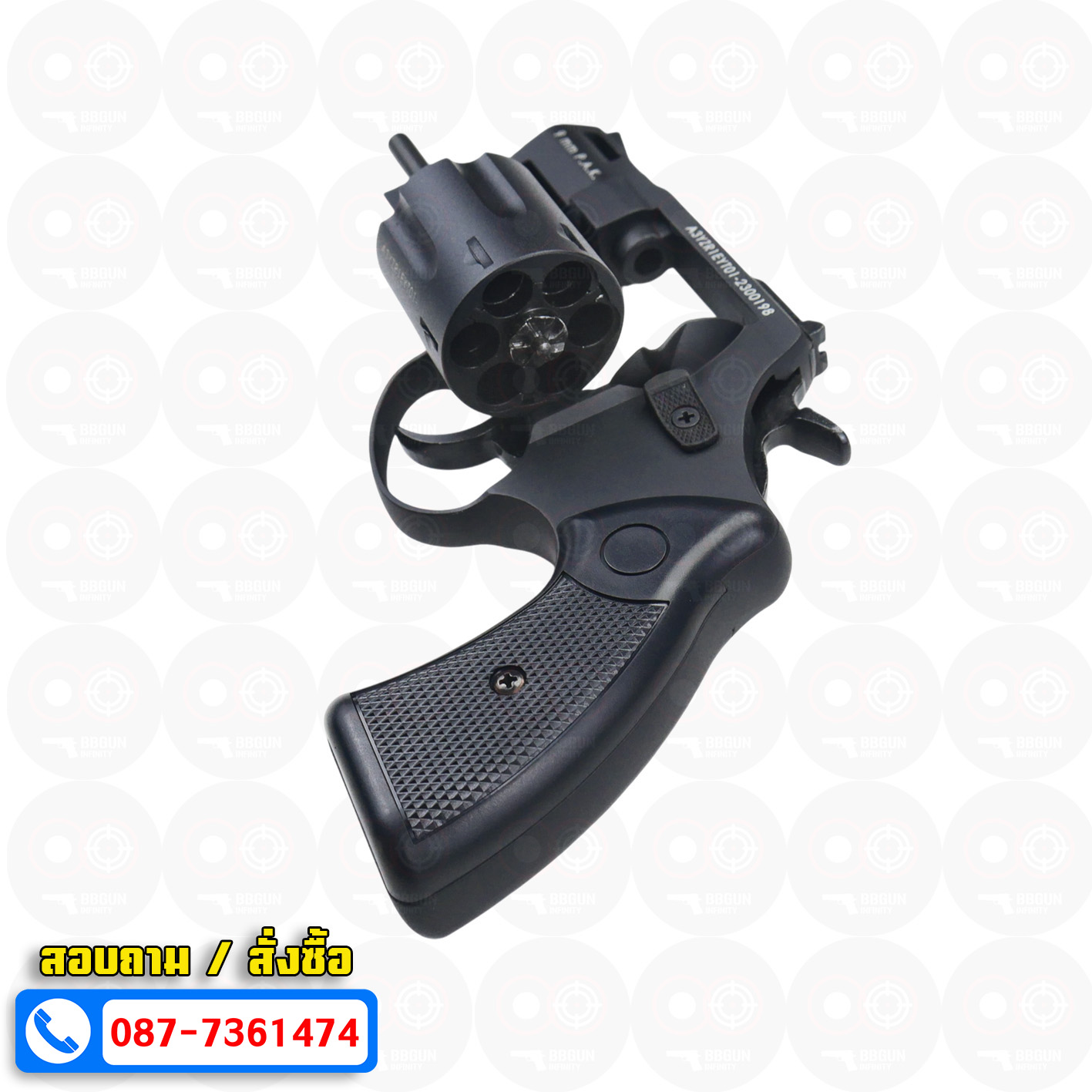 BLANK GUN ZORAKI รุ่น R2-T 2" แบลงค์กันลูกโม่ 2 นิ้ว สีดำ (แถมกล่องใส่ปืน)