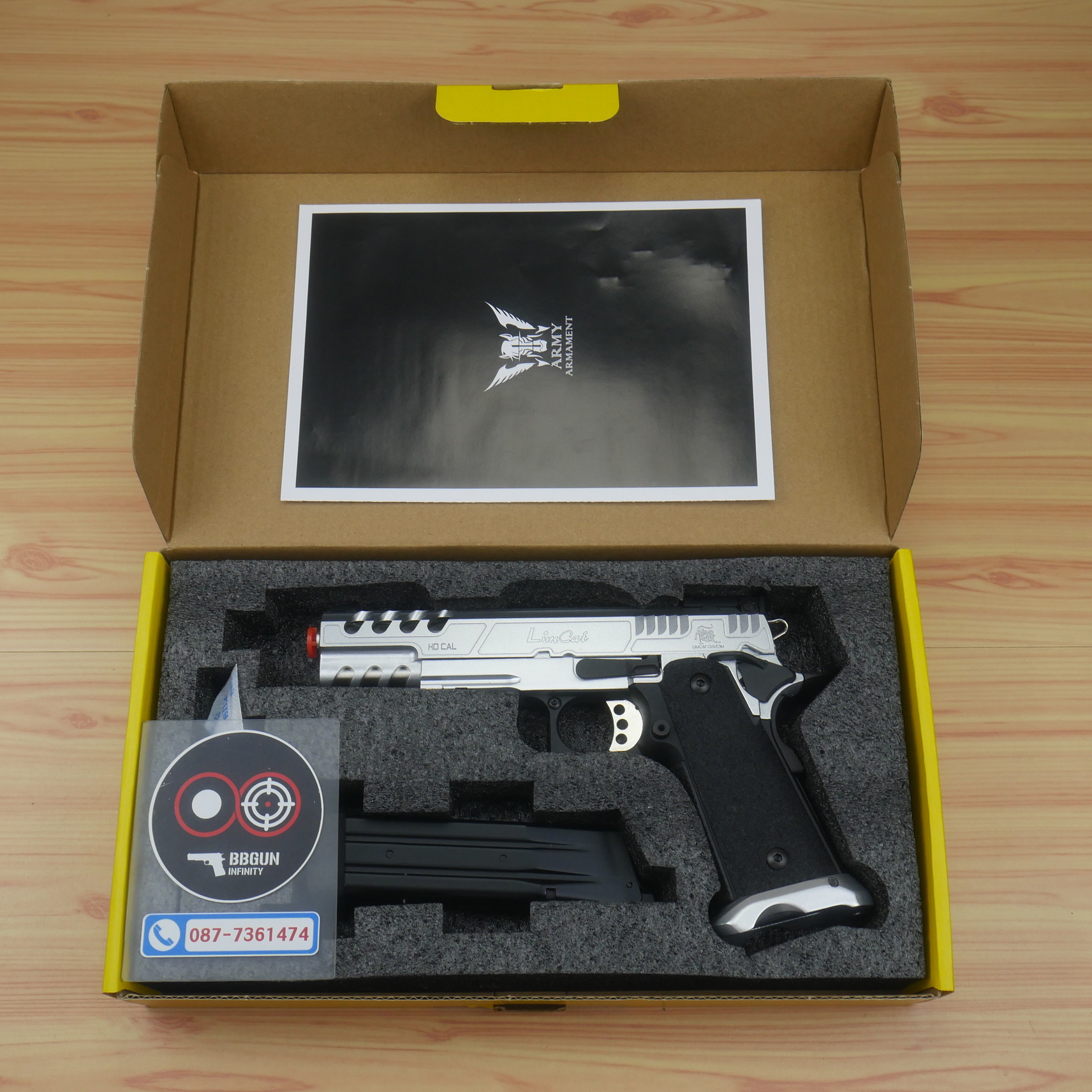 บีบีกันอัดแก๊ส Army Armament R616-1 LimCat SpeedCat 5.1 Silver BB GUN