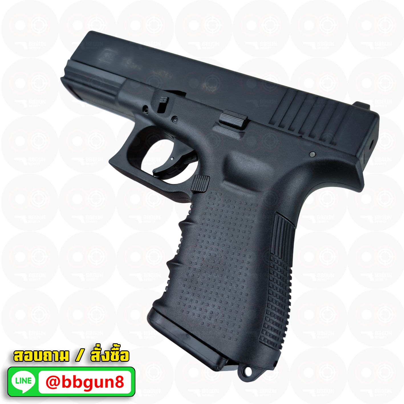 แบลงค์กัน RETAY GLOCK 19C Gen 4 ดำ เจาะพอร์ต BLANKGUN ( 2 แม็กกาซีน + กล่องใส่ปืน)