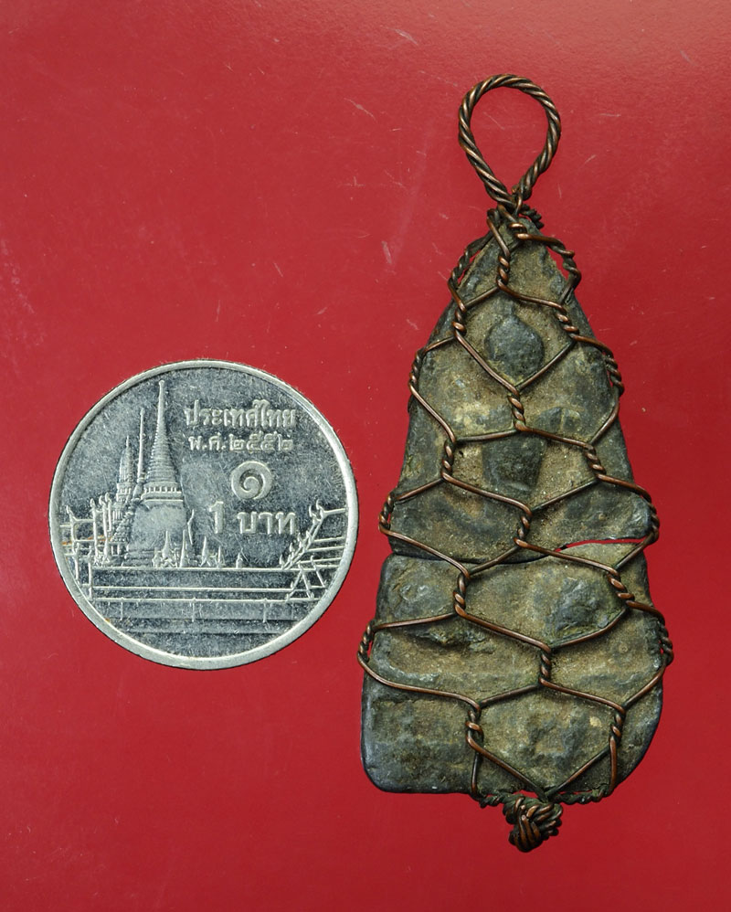 *30058 พระพุทธนั่งฐานผ้าทิพย์ เนื้อชินเงิน ถักลวดเก่า สภาพหัก ยังไม่ได้ซ่อม ไม่ทราบที่ 13