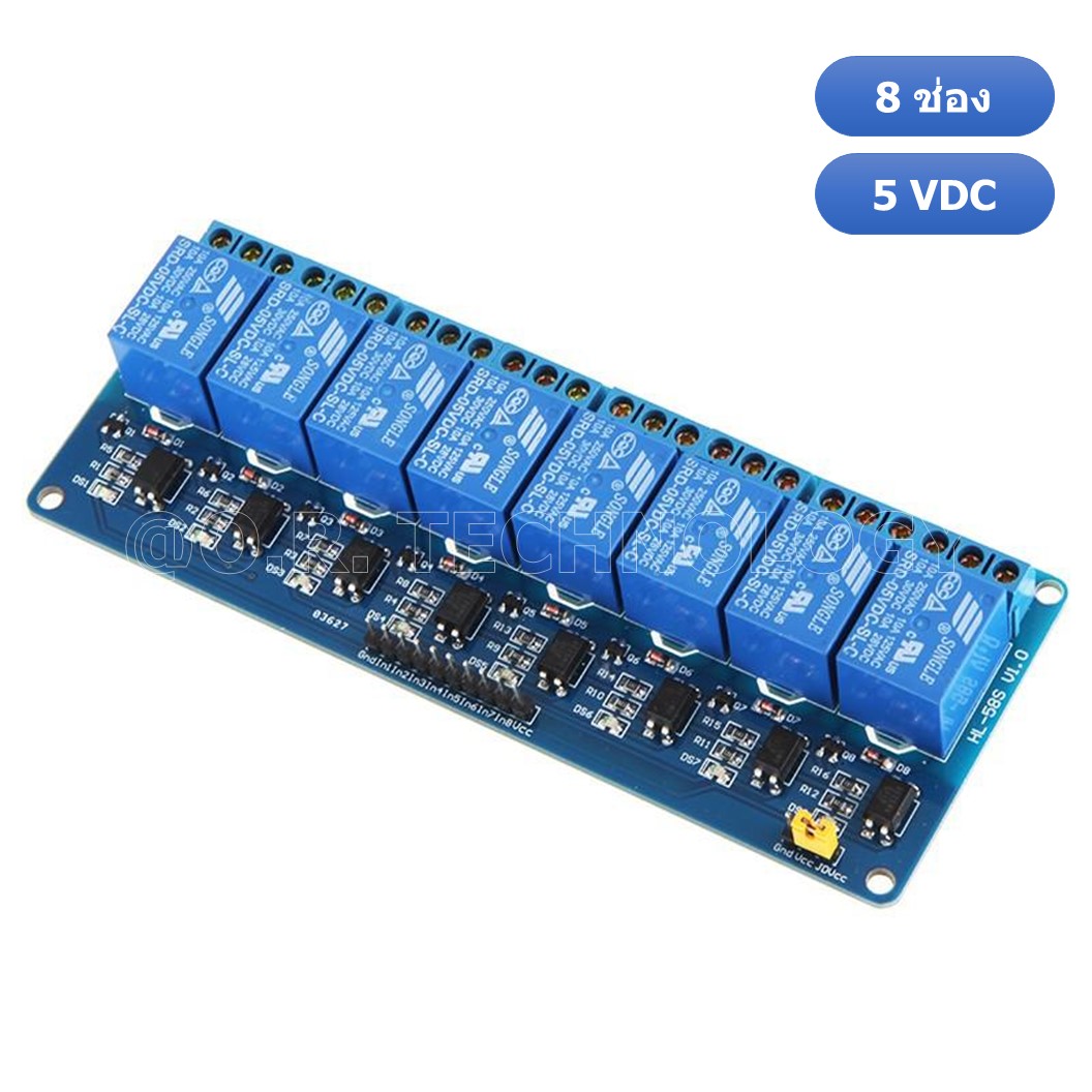 (1ชิ้น) AA028 รีเลย์ 8 ช่อง 5VDC Low Level Relay Module with light coupling