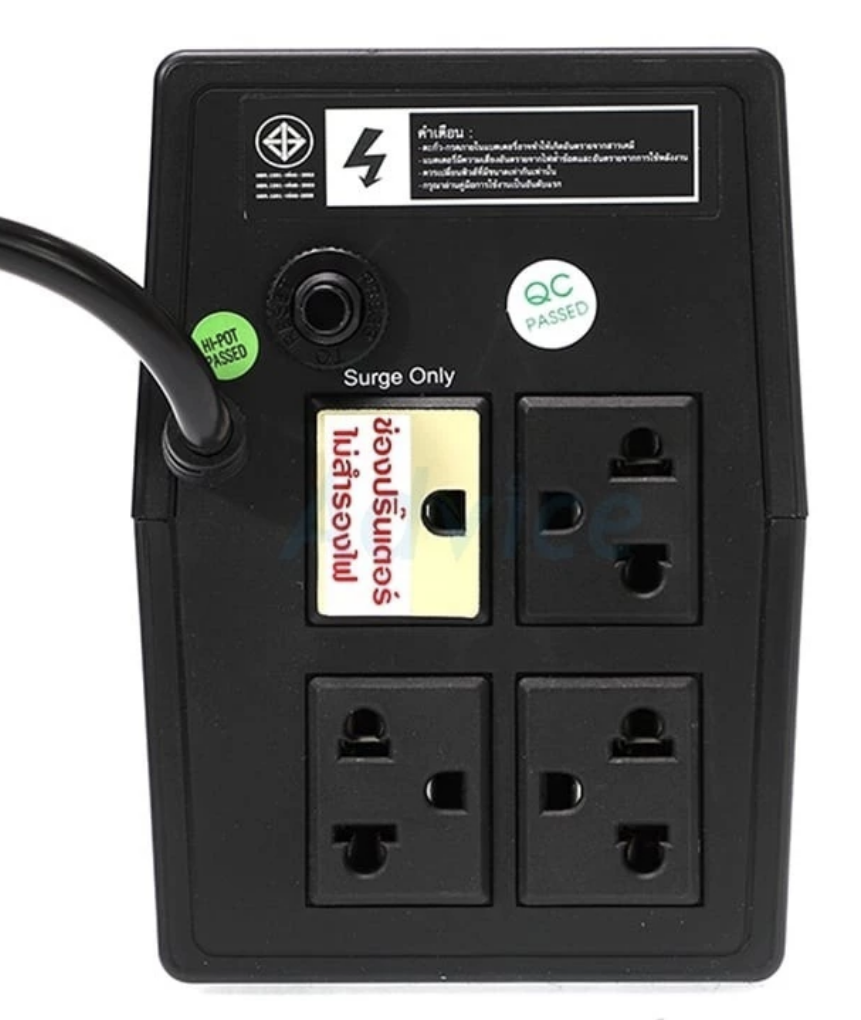 เครื่องสำรองไฟฟ้า ยี่ห้อ UPS 800VA SUN ตามสเปค ICT ขนาด 800 VA (480 Watts) สำรองไฟได้ไม่น้อยกว่า 15 นาที