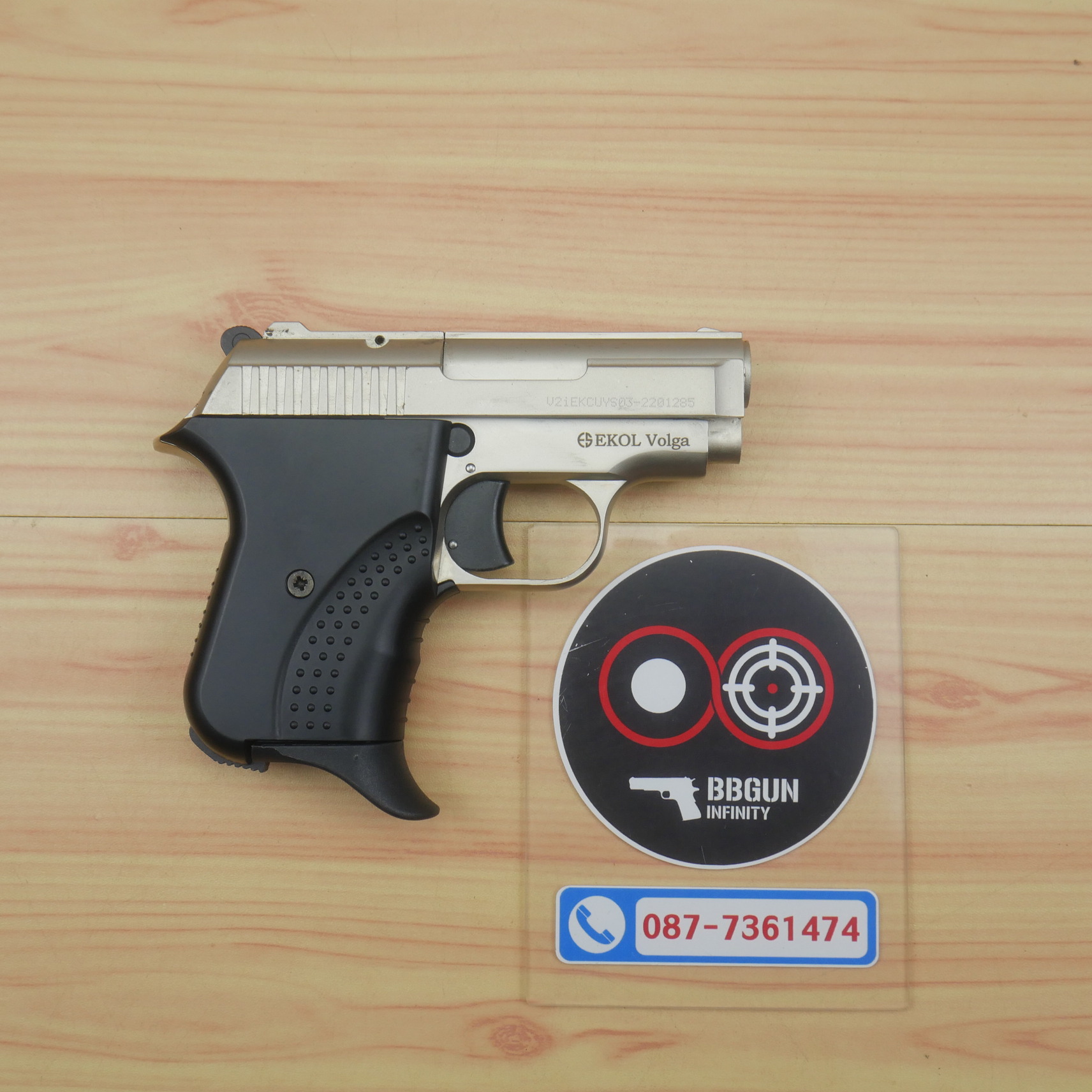 แบลงค์กัน EKOL Volga Satina สีซาติน 9 mm P.A.K. Blank gun (แถมกล่องใส่ปืน)