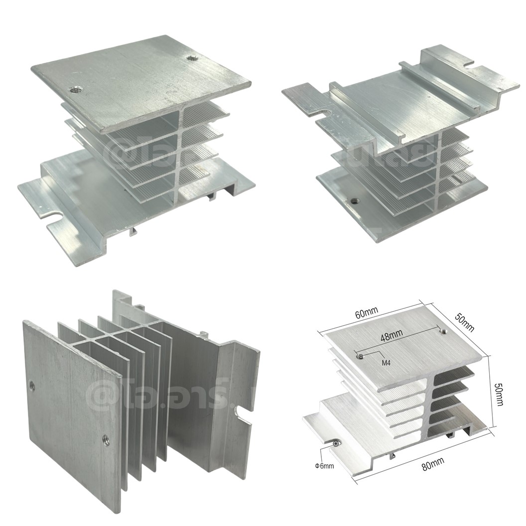 SSR-Heat Sink I-50 อลูมิเนียมฮีทซิงค์ แผ่นระบายความร้อนโซลิดสเตทรีเลย์ 10-40A Aluminum Heat Sink Solid State Relay SSR