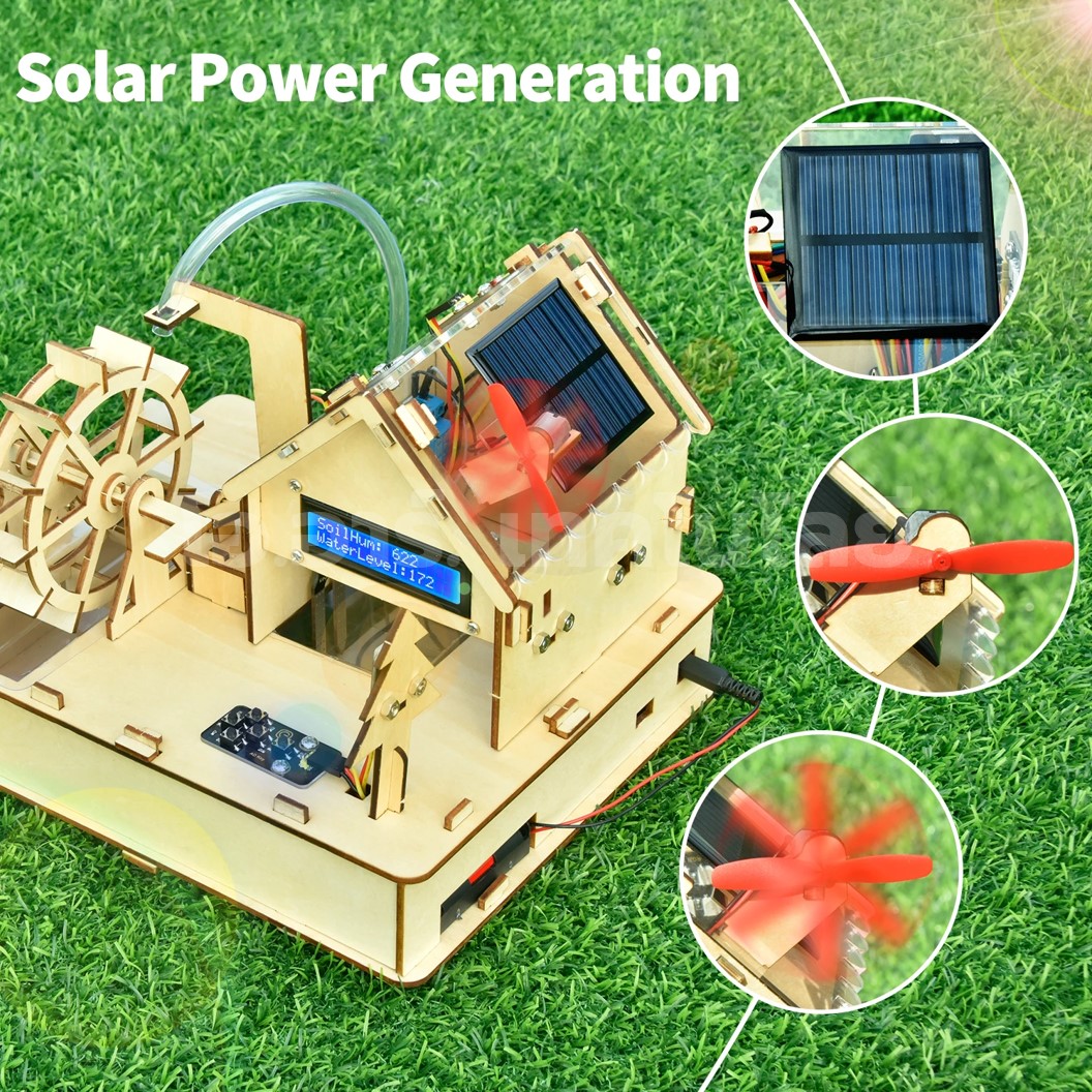 KEYESTUDIO Smart Eco-Friendly House Starter Kit For Arduino ชุดระบบบ้านพลังงานหมุนเวียนอัจฉริยะ บ้านกังหันน้ำ ชุดส่งเสริมการเรียนรู้