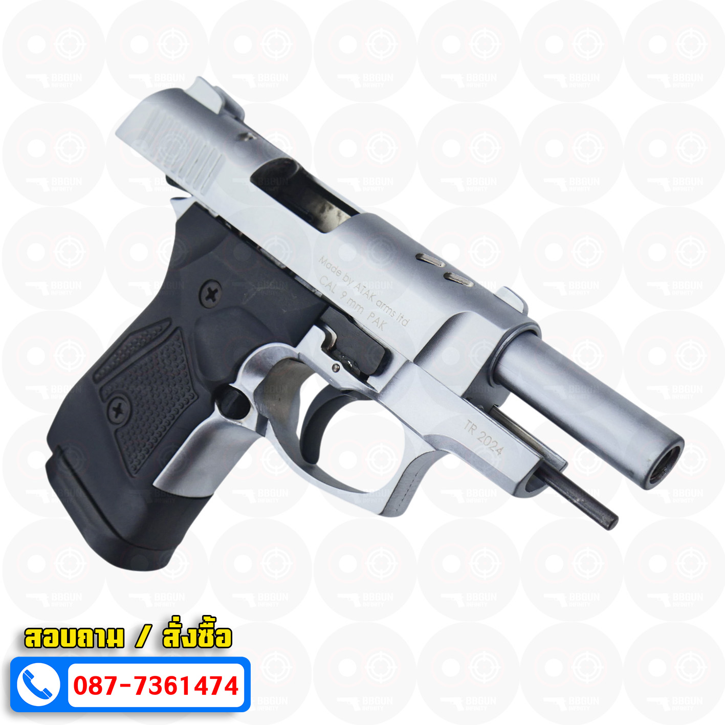 Blank GUN Zoraki 2914 - TD เงินด้าน แบลงค์กัน Semi Auto (แถมกล่องปืน)